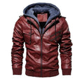 Jaqueta de Couro Masculina Hooded