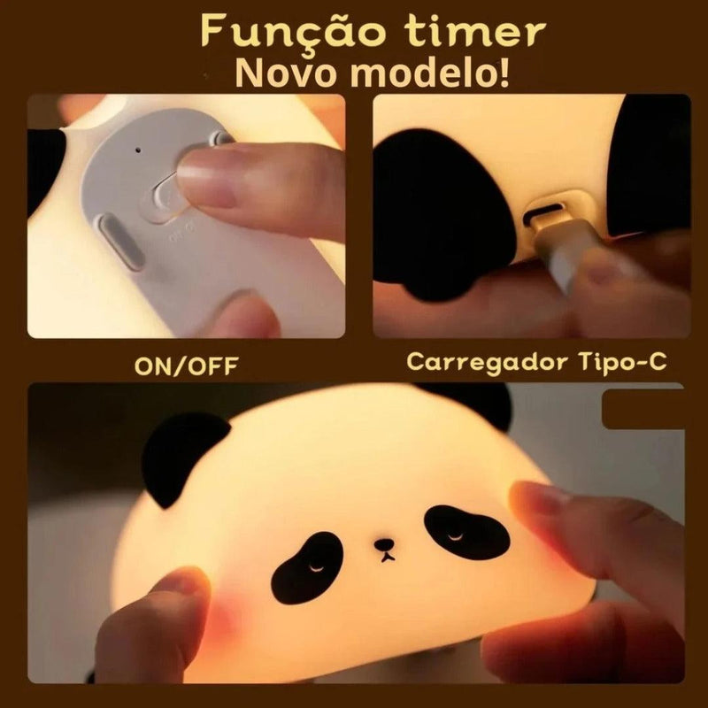 Luminária LED Noturna - Panda do Sono